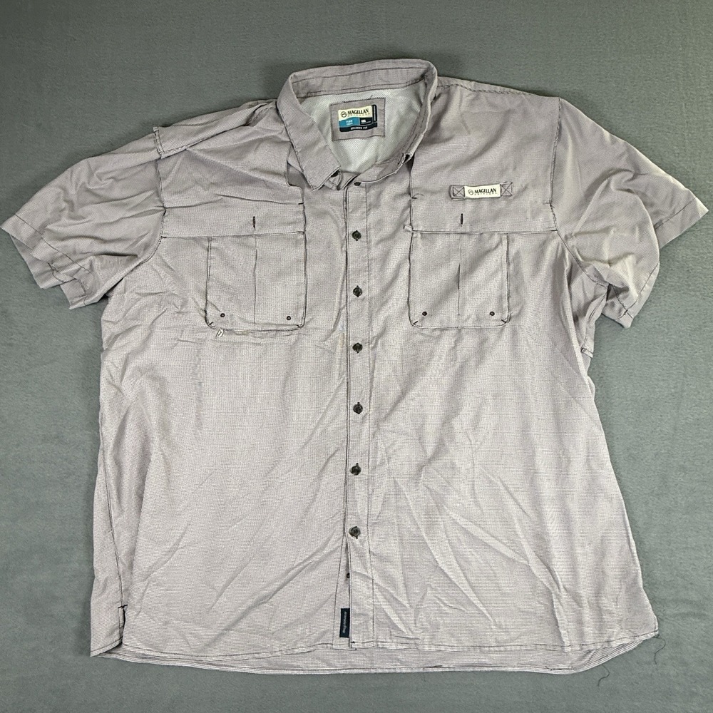 Magellan Outdoors Vented Fishing Shirt Wicking Relaxed Fit Men 4XL Check Red